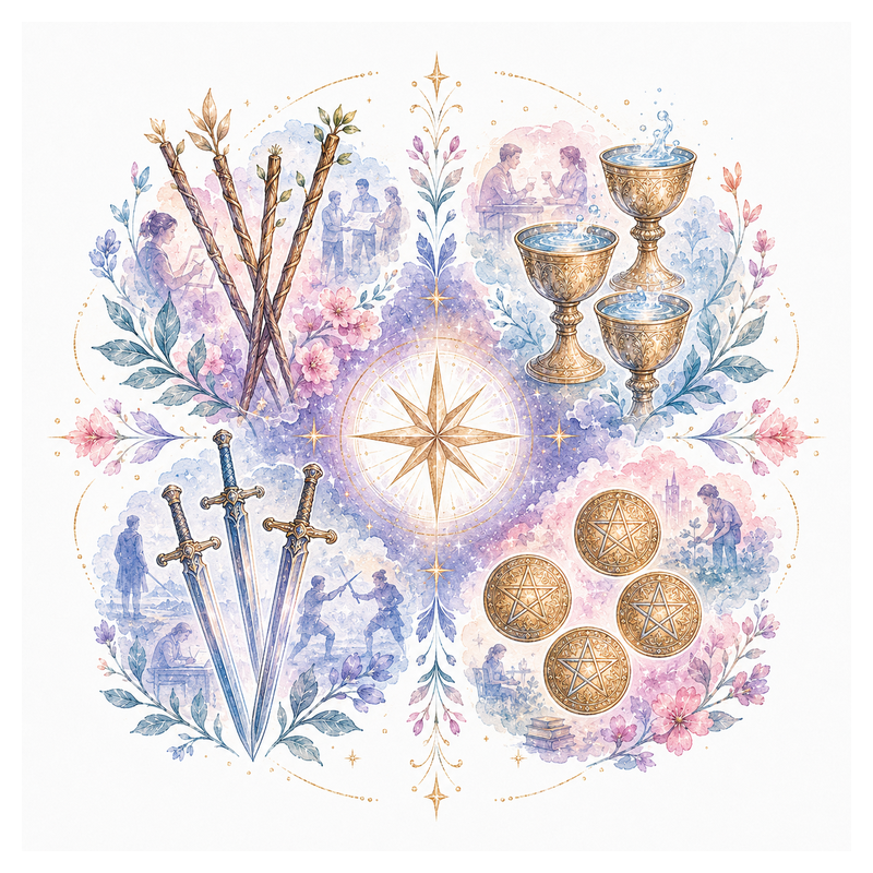 An illustration representing Minor Arcana