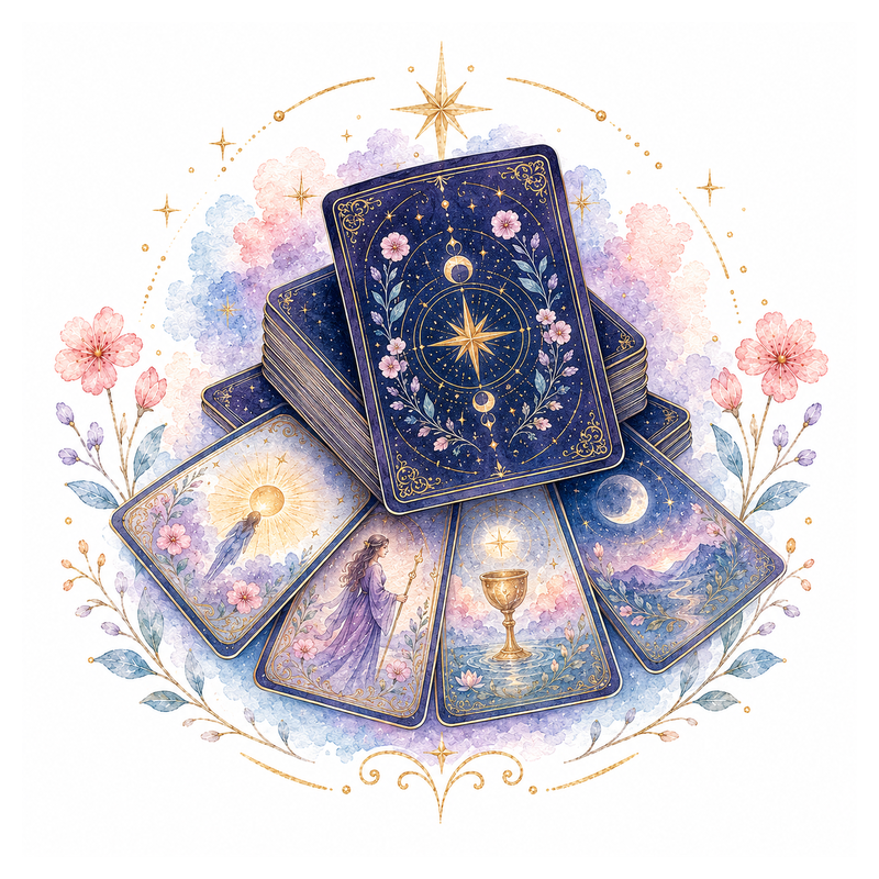 An illustration representing Tarot Deck