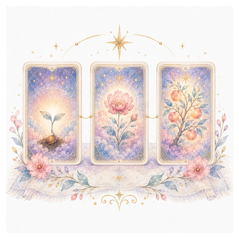 An illustration representing Three-Card Spread
