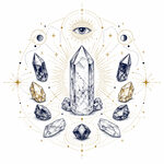 A mystical illustration representing a crystal reading