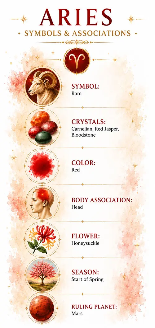 Aries zodiac symbols and associations