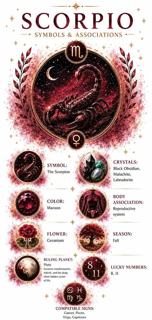 Scorpio zodiac symbols and associations